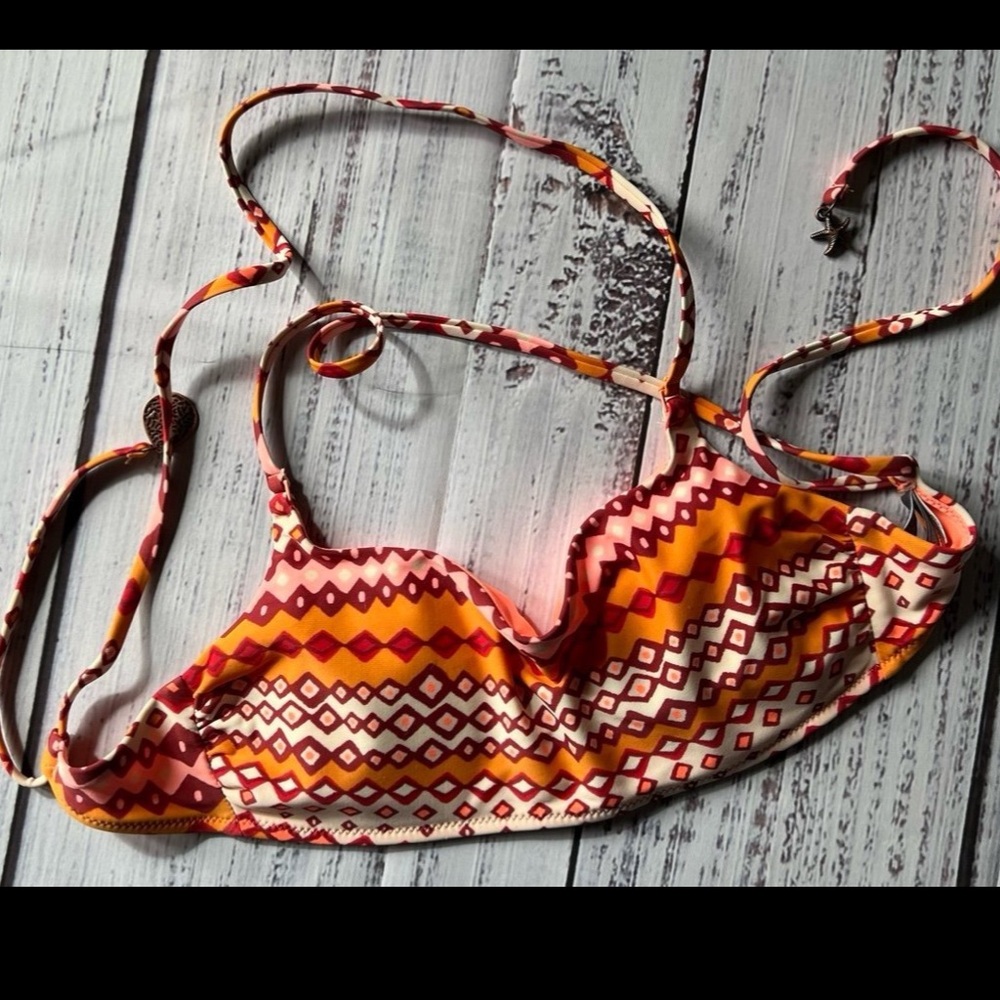 Aerie orange boho bandeau Bikini Top small